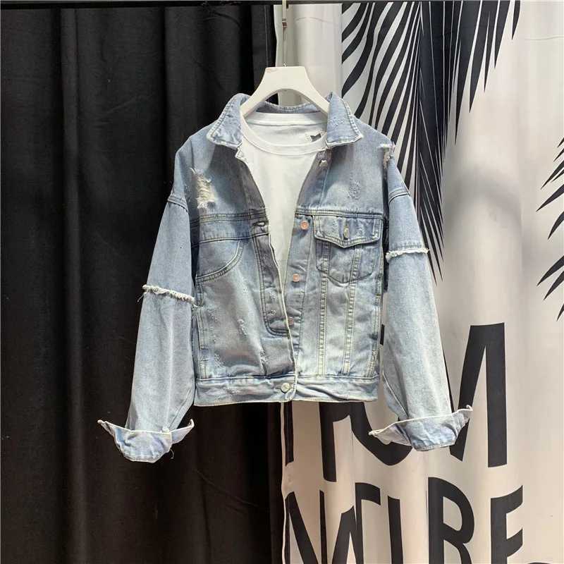 Blue Streetwear Men's Denim Jackets Jacket Women's Chic Jeans Coat Oversize Loose Short Outerwear Female Casual Tops Retro Spring Autumn N
