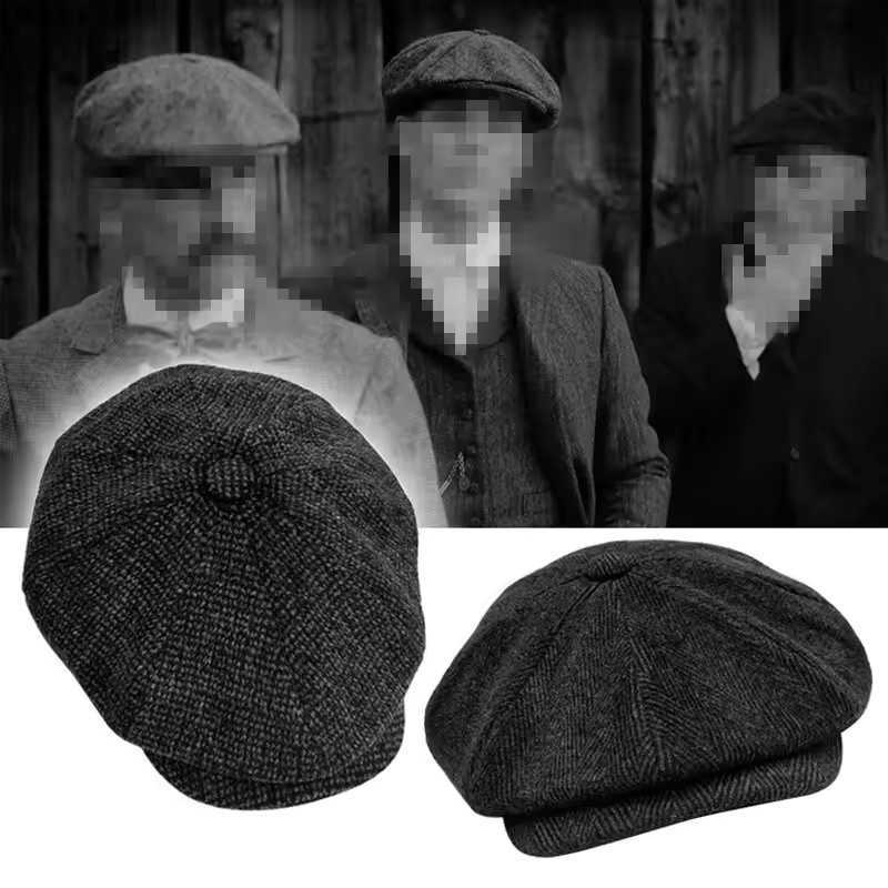 Newsboy Retro Caps Men Octagonal Hats British Painters Hats Autumn Winter Berets Herringbone Flat Caps Hip Hop Berets Gorras S261016UF49