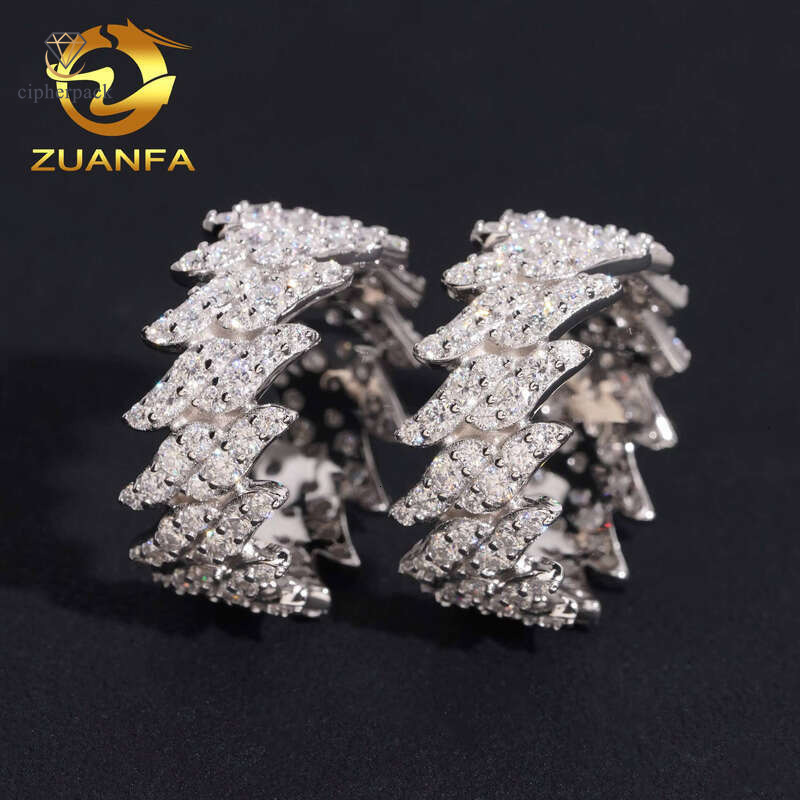 Hip Hop Thorn Iced Out Sterling Silver Fine Jewelry Cuban Mosanite Moissanite Men's Ring