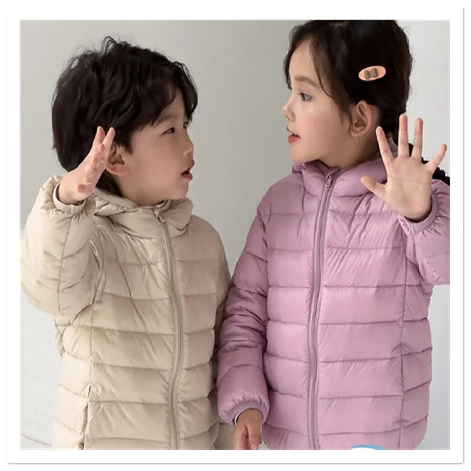Wholesale of winter men's and women's clothing children's lightweight down jackets small and medium-sized children's hooded ch 2