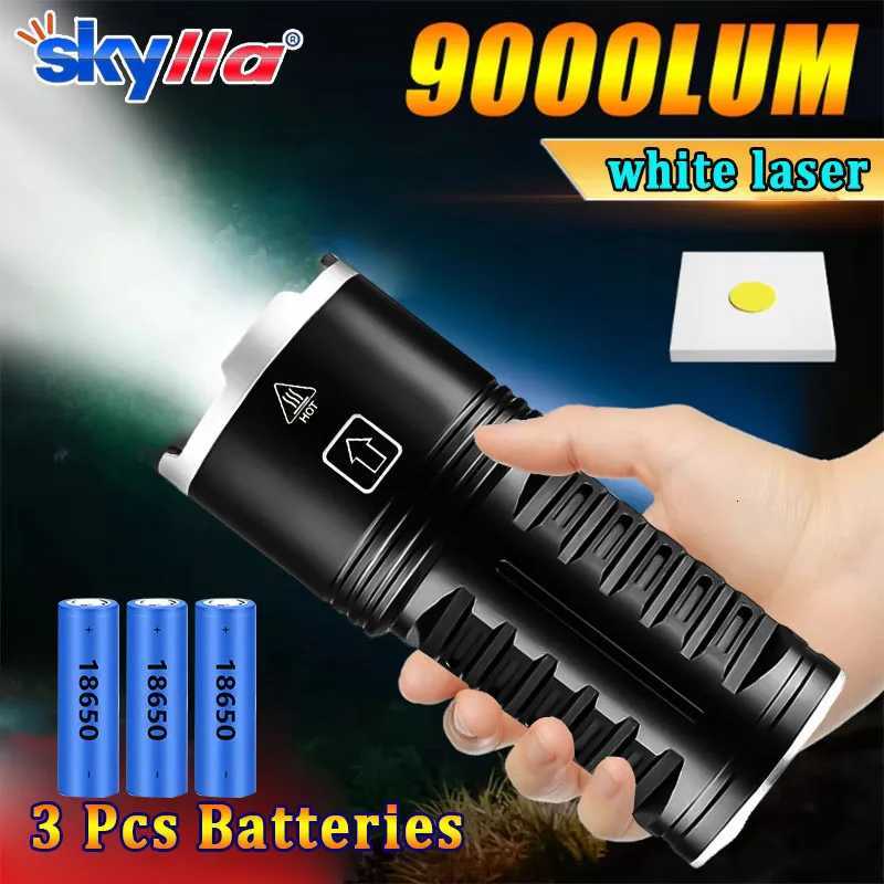 Flashlights Strong Light Tactical Torch High Power D Flashlight Type-C USB Rechargeab Zoom Lantern Built in 3*18650 Battery Cam LampT261016