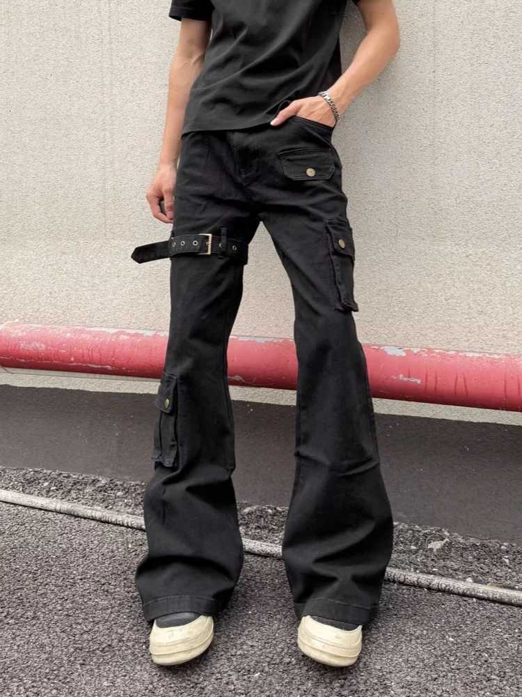 Men's Jeans 2026 Ropa Y2K Style BlaCK Slim Flare Cargo Pants For Men Designer CloTHes Dark Streetwear Women luxury Long TrousersT261016