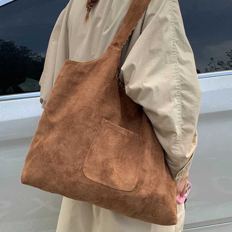 Totes Leopard Print Vest Shoulder Bag for Women Double-sided Female Retro Suede Tote Purse Fall Winter Ladies Contrast Color Handbags X2610161