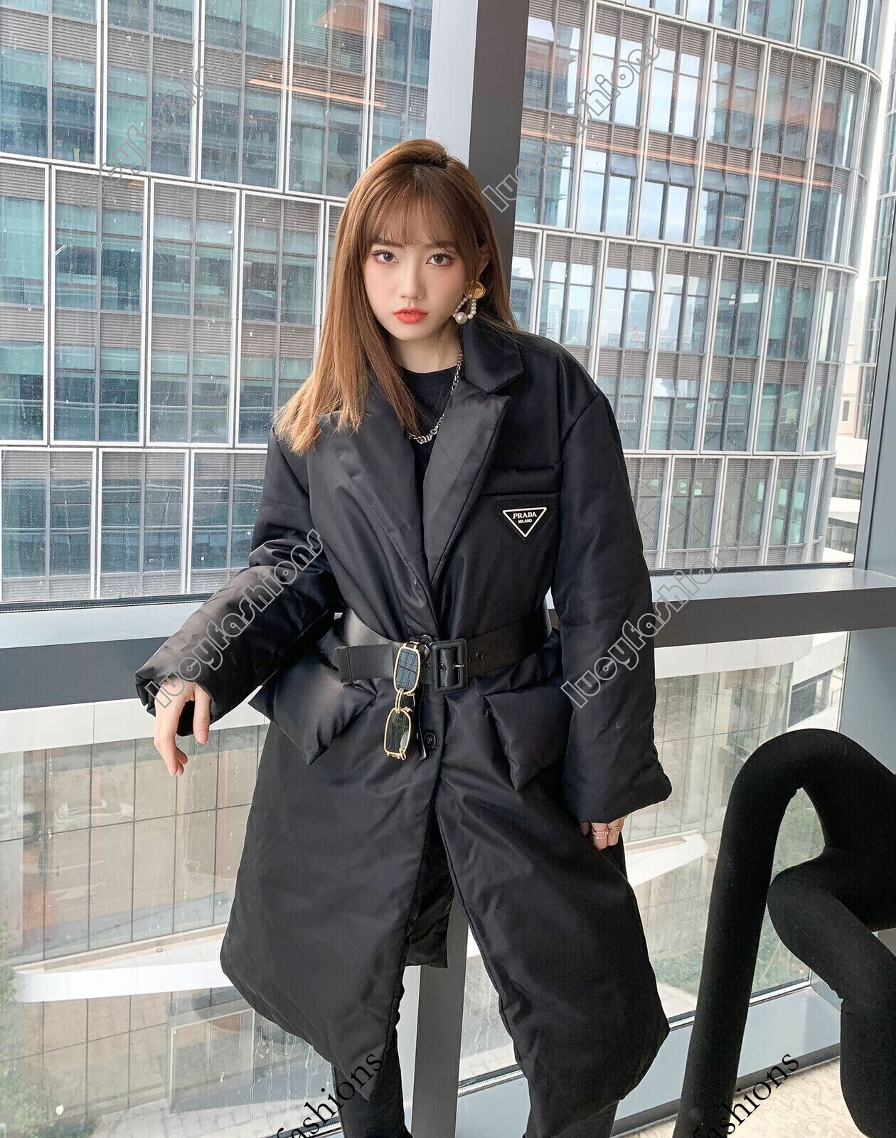 13A New top hooded down jacket with letter Velcro cuffs featuring classic inverted triangle logo embellishment and adjustable waistband Girls Hangin