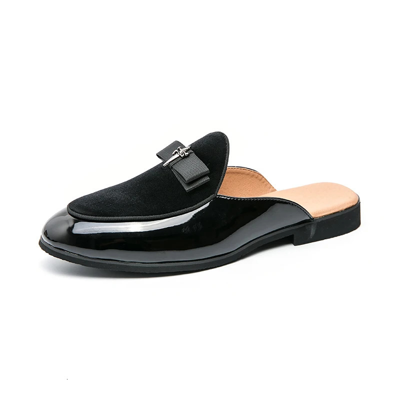 Summer Half Shoes for Men Fashion Breathable Loafers Slippers Man Outdoor Men Casual Shoes Mules Slip On Flats Leather Sandals 261016