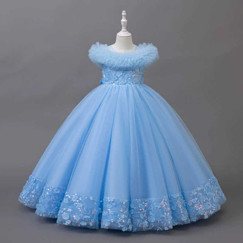 Dress Summer for Kids Girl Le Sleeveless Baby Girl Princess Dress Fashion Solid Children Girls Party Dresses 2-9 Years S2610161KP2