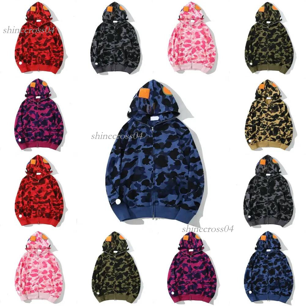 bathing App jacket Mens Designer Bathing Ape Hoodie Jacket Full Zip Up Jackets Men Women Sweetwear Camouflage Pattern Hoodie Sweatshirts For Male ap