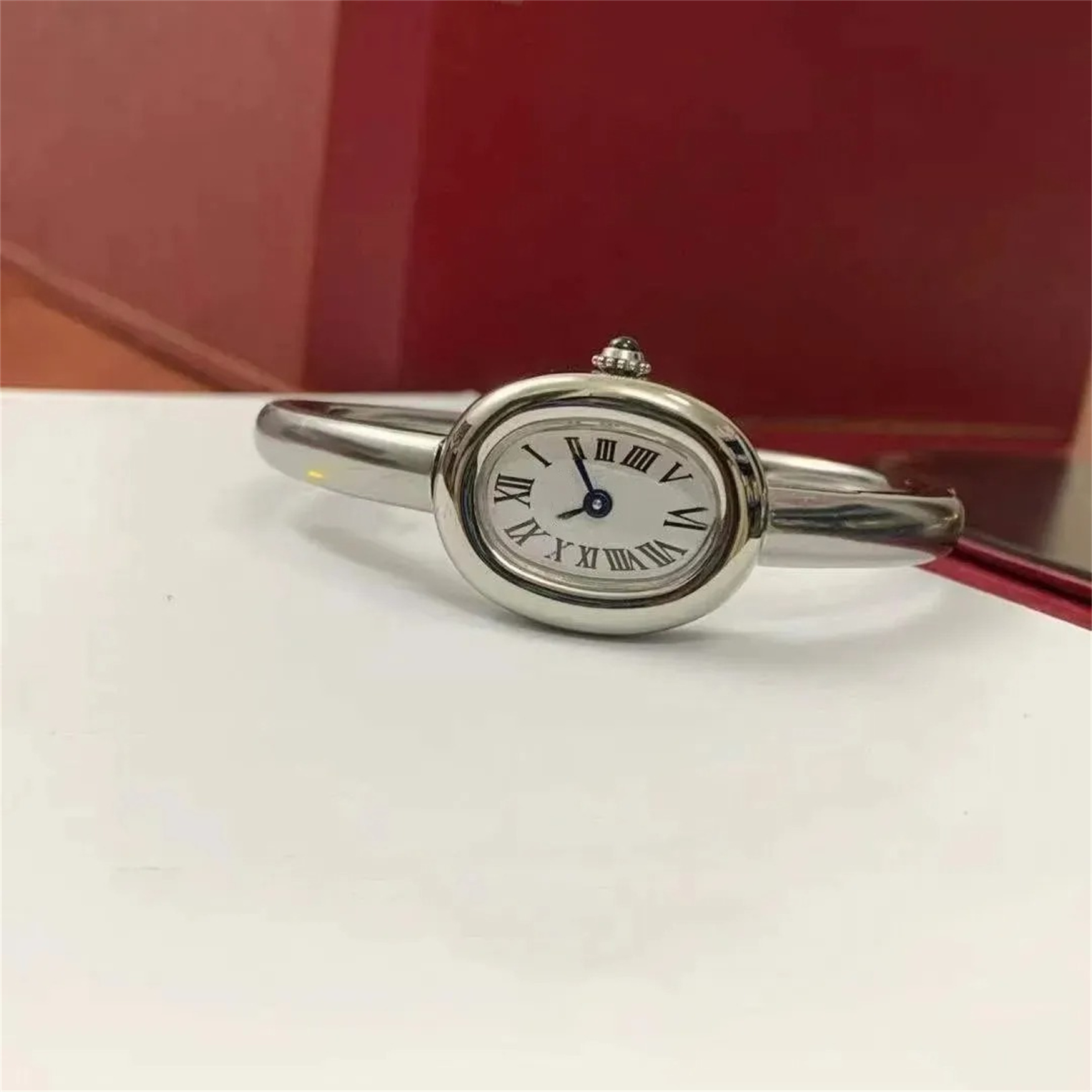 U1 Top-grade AAA Designer Luxurys Watch Vintage Blue Pointer Bathtub Diamond Bezel Baignoires Oval Quartz Movement Sapphire Versatile De Lady Wristw