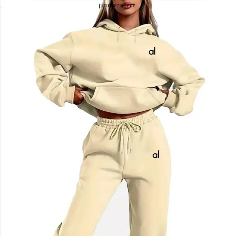 Hoodie Woman Designer Women's Hoodies Yoga 2 Piece Letter Printing Sports Suit Sportswear Jogging Hooded Clothes sweatshirt Sweatpants Luxury L