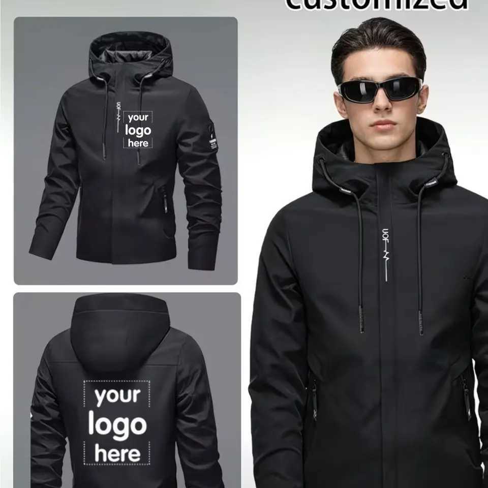 Outdoor Jackets Hoodies Men's Custom Hooded Durab Non-Elastic Fabric Personalized Tailoring Streetwear Fashion OuterwearT261016