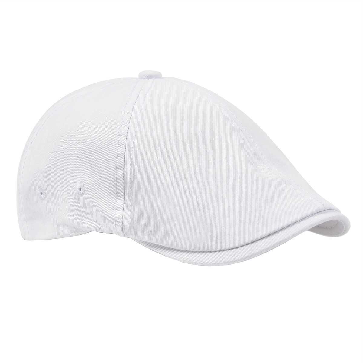 Flat VOBOOM Hat For Men Classic Newsboy Cap Golf Caps Twill Cotton Classic Ivy Hats Cabbies Headpiece Casual Beret White S2610164X6X
