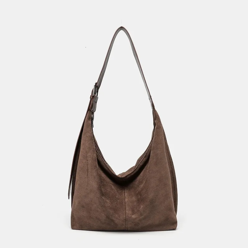 Women's Shoulder Bag Retro Suede Crossbody Bag Large Capacity Versatile Tote Bag for Autumn Winter Daily Commute 261016