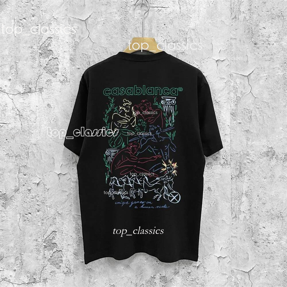 Designer Casas T Shirts Men Women Fashion Black And White Loose T-Shirt Summer Casual Round Neck Short Sleeves Casablsnca T Shirt 976
