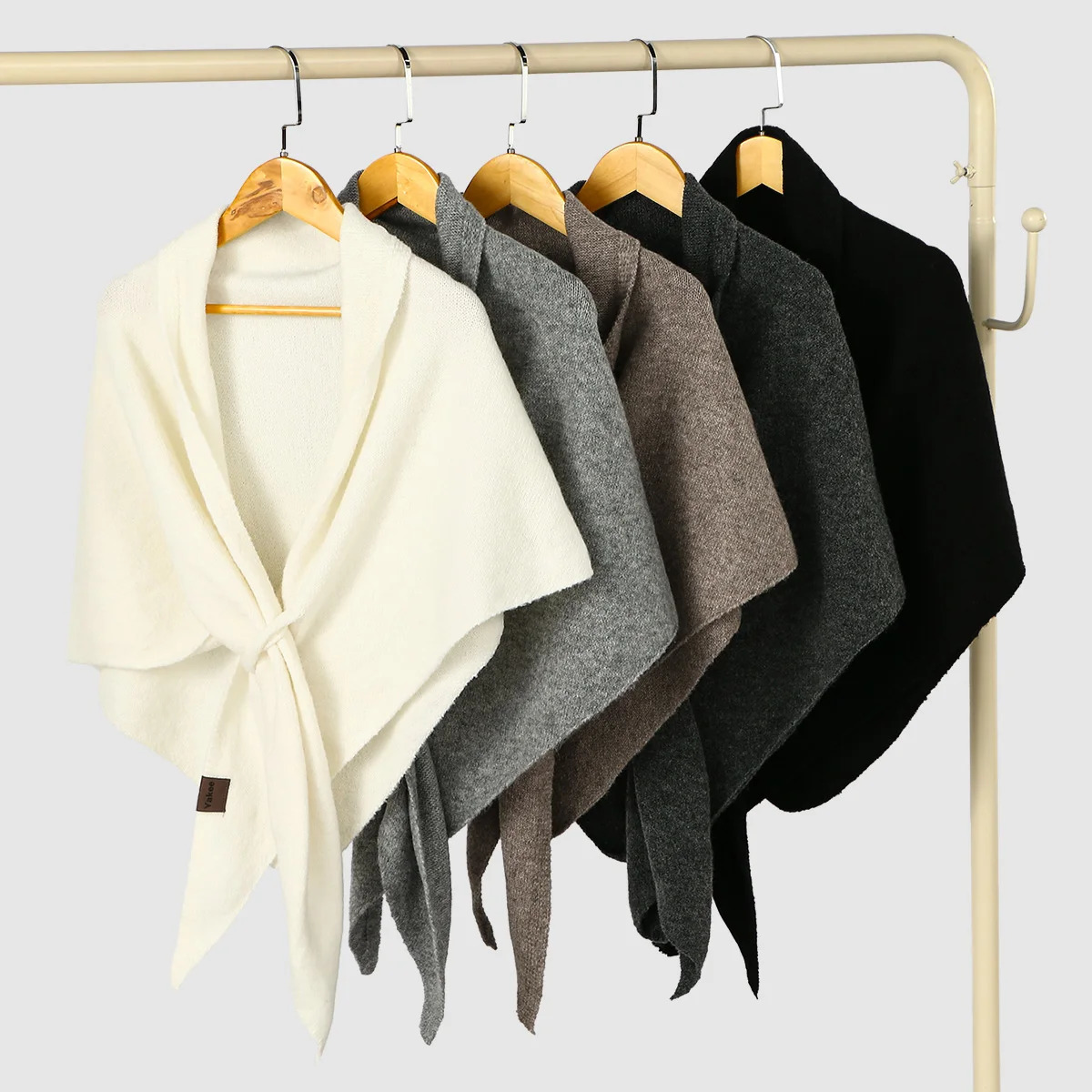 Winter Women's Knitted Poncho Cape Solid Color Warm Shawl Wrap Soft Cozy Sweater Cloak Female Autumn Outdoor Scarf Gift 261015