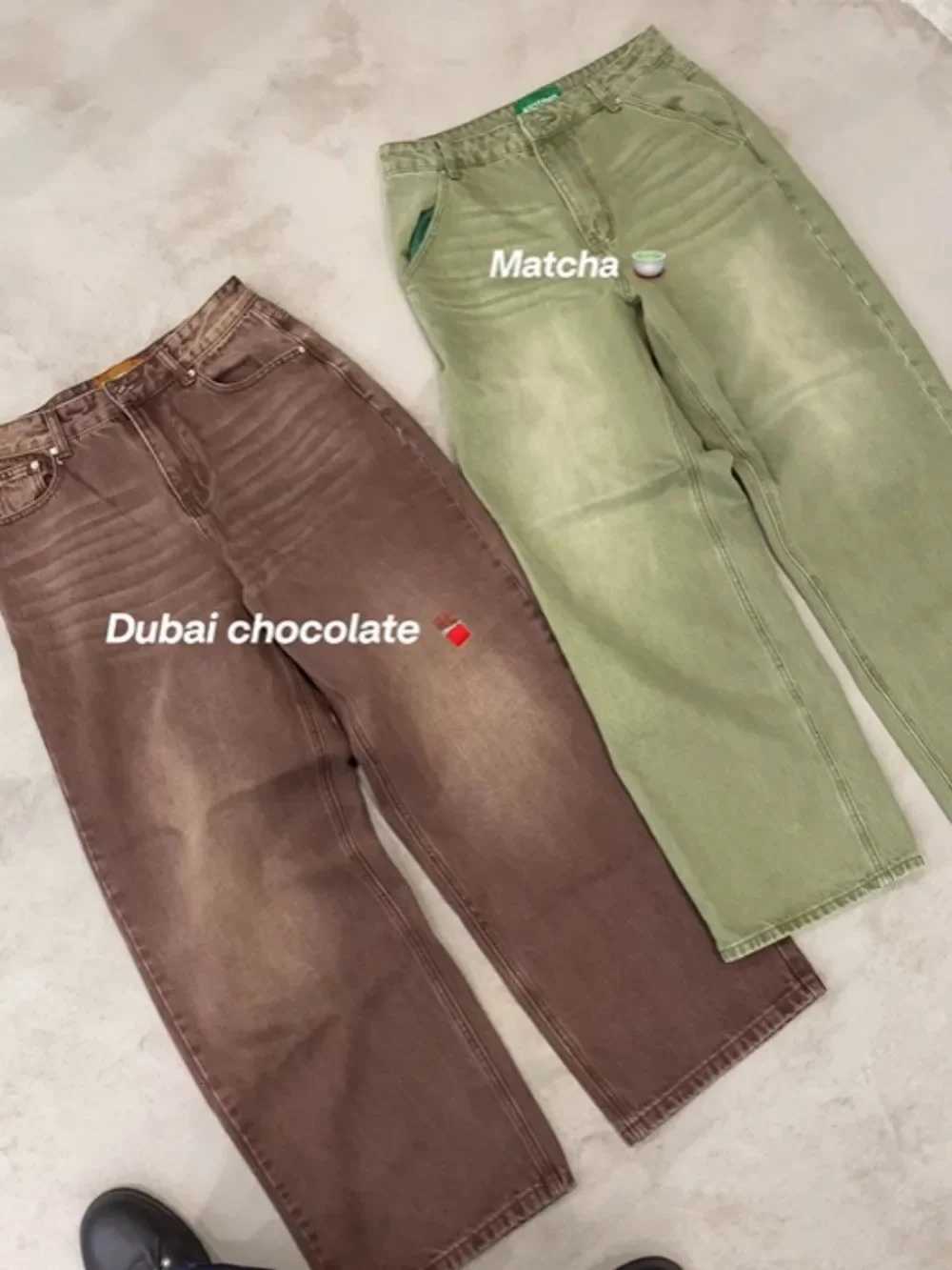 Men's Jeans Y2K Brown Baggy Washed Jeans Men Women Vintage Loose Wide Leg Denim Pants Streetwear Hip Hop Oversized Trousers Multi PocketsT26101