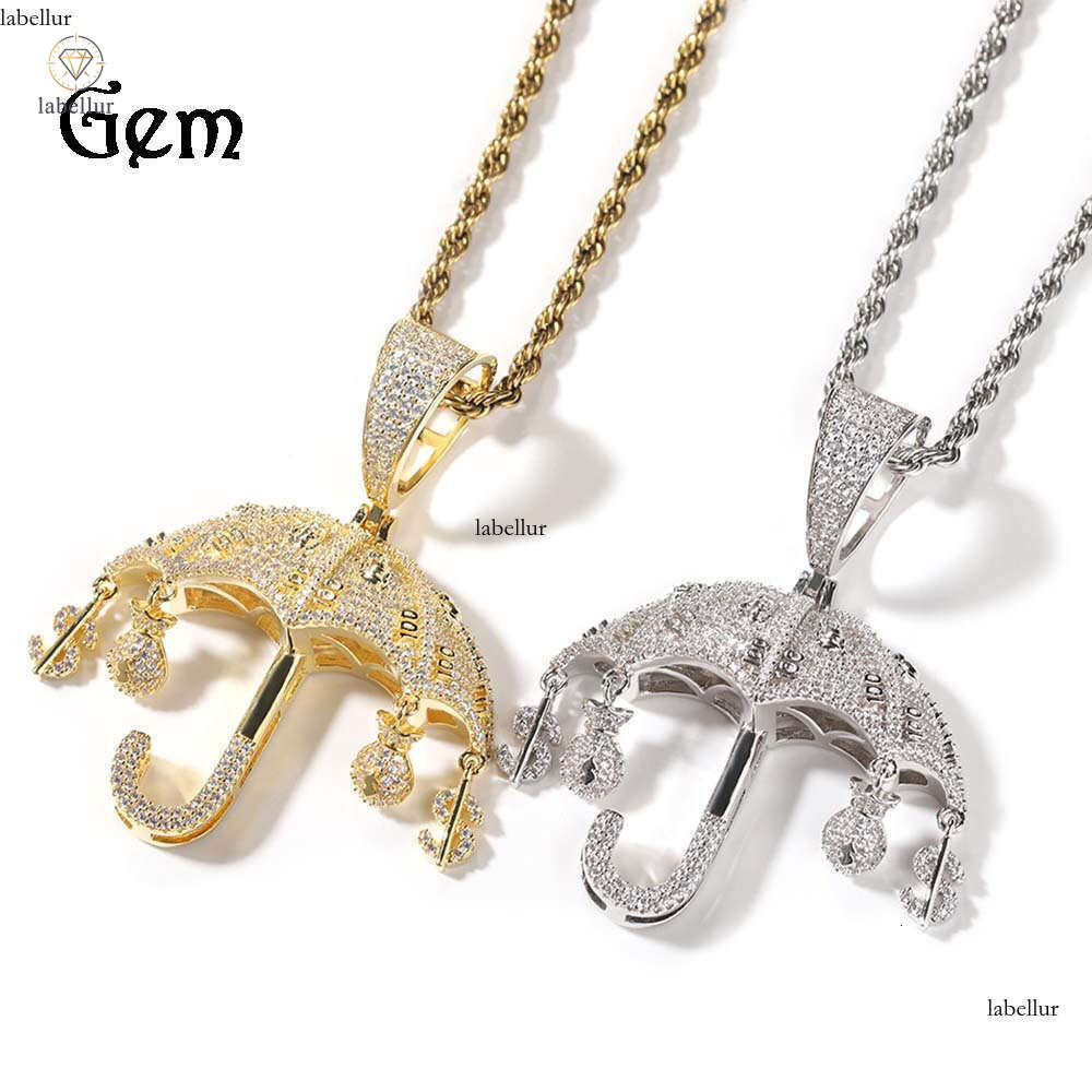 best-selling new model Silver inlaid Moissanite umbrella pendant personalized creative men's Hip Hop necklace wholesale 5