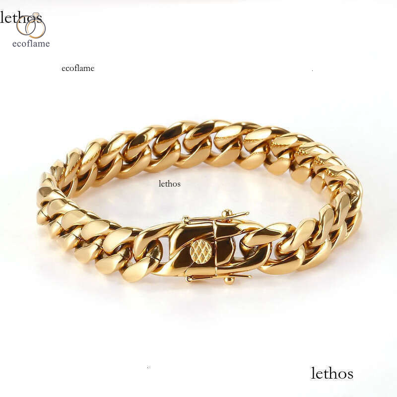 6-10mm Wide Miami Chain For Women 316L Stainless Steel Plated 14K Gold Chains High Polished Punk Cuban Link Bracelet Mens Christmas Jewelry woman Gi