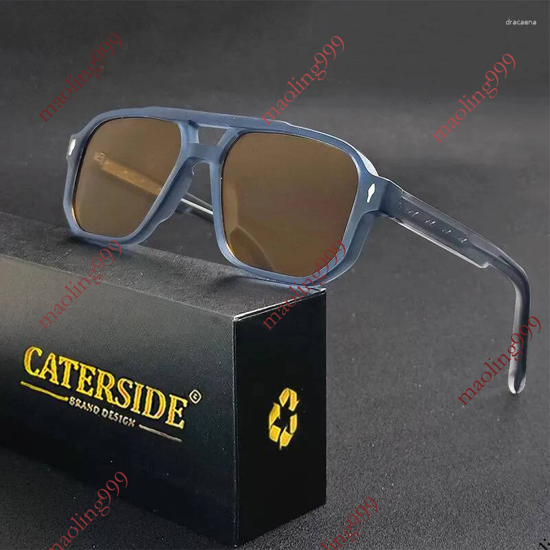 Sunglasses Caterside Retro Punk Men Flat Top Double Bridges High Quality Sun Glasses Women Driving Travel Brand Eyeglasses