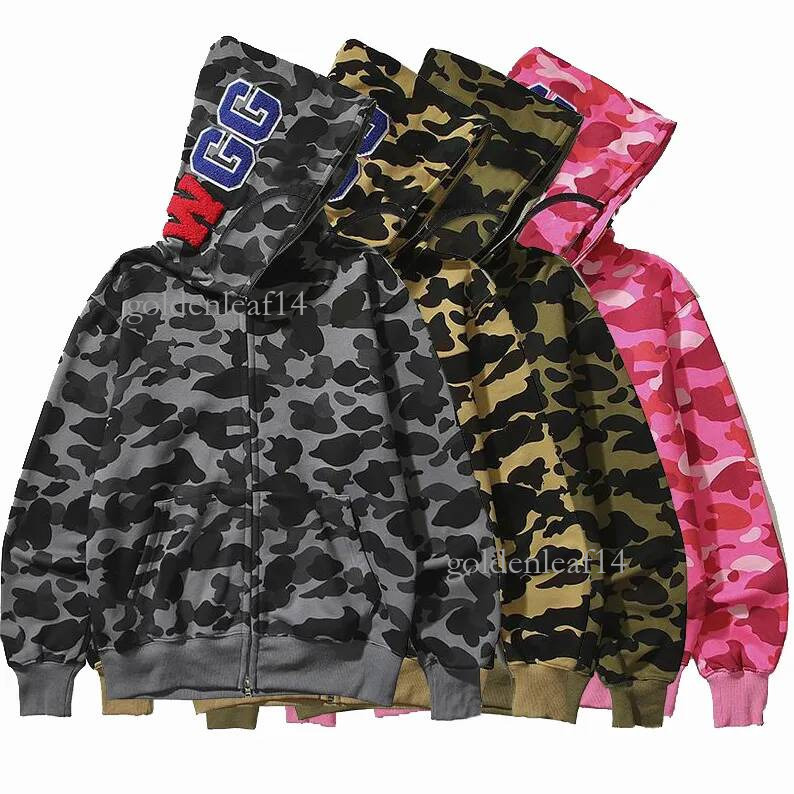 Bathing Ape Hoodie designer ape hoodie Outerwear High quality Mens Womens Fashion Full Zip Hip hop Hoodie high quality Shark jacket 8ee