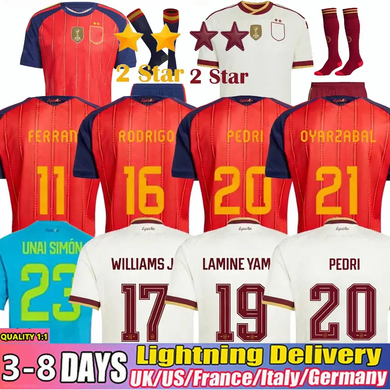 2026 Coupe du Monde Espagne Soccer Jerseys LAMINE YAMAL PEDRI GAVI MORATA Carvajal FERRAN RODRIGO Jersey Hommes Kid Kit 26 27 Chemise de football