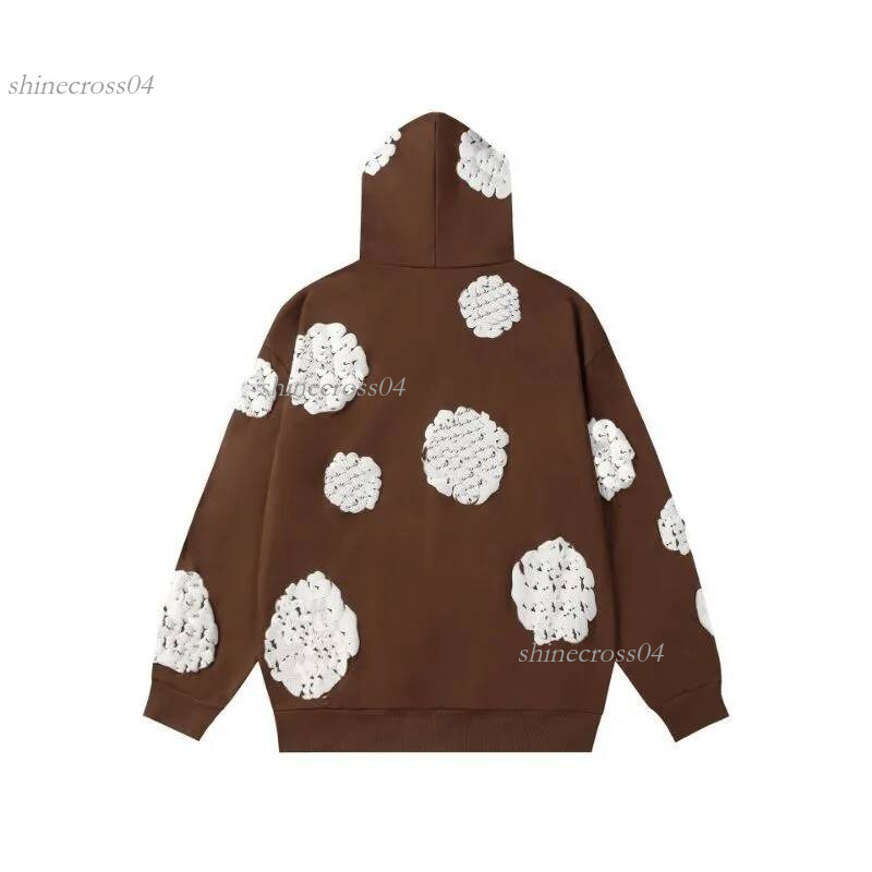 Denim Hoodies Kapok Printed Wreath Sweatshirt Pattern Vintage Sweatshirt Sweatpants High Quality Streetwear Casual Unisex Hot SaleHooded ce9
