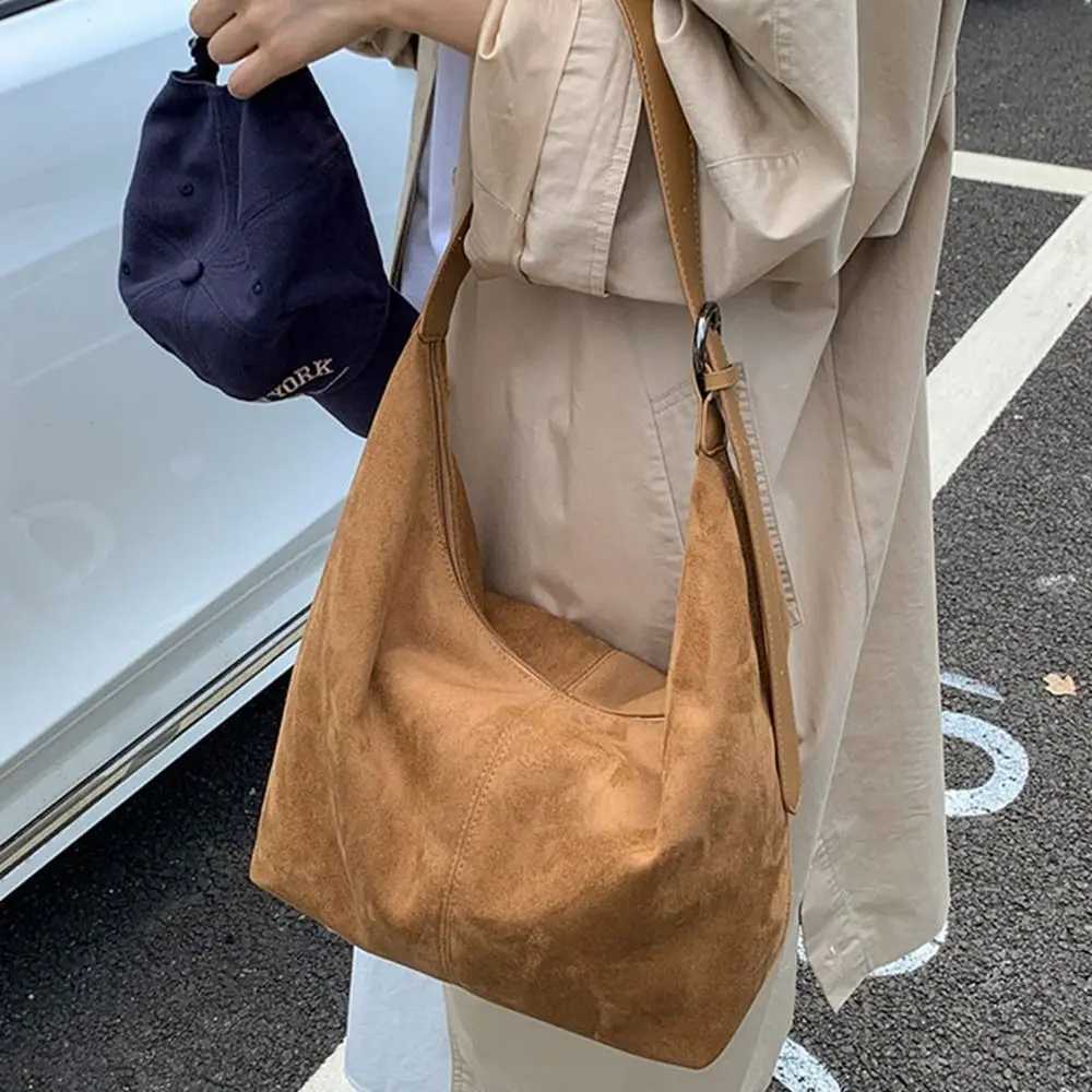 Totes Zipper Suede Matte Hobo Bag Large Capacity Handbag Vintage PU Crossbody Bag Korean Style Solid Color Female Tote Bag Children X261016