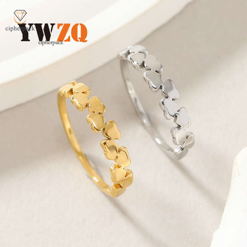 New minimalist titanium non-fading niche cut heart-shaped couple ring 925 Sterling Silver 18K Gold jewelry