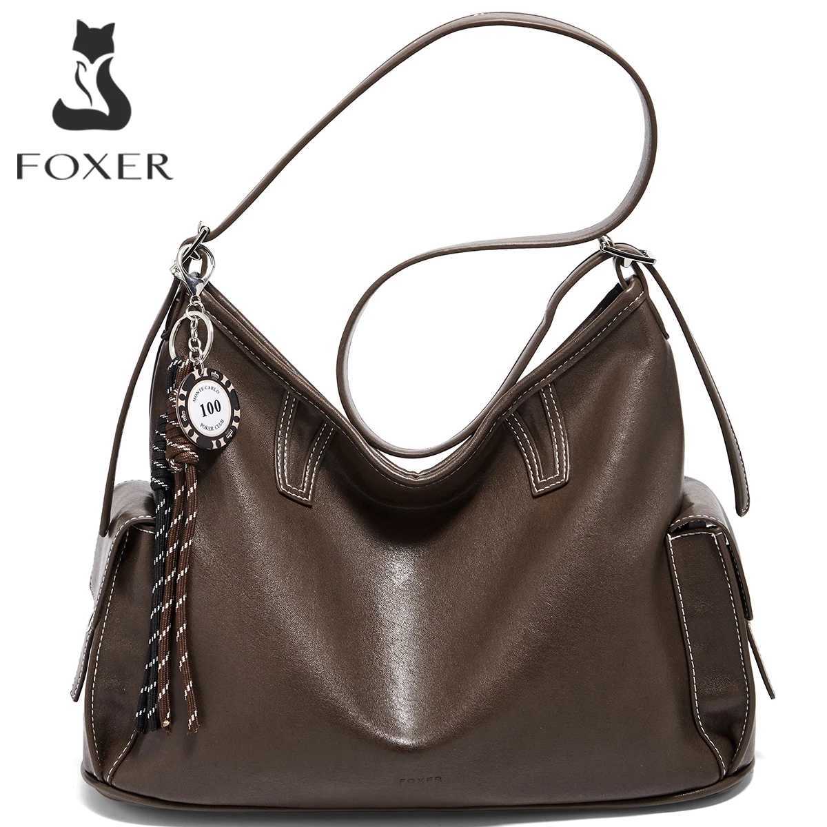Cross Body FOXER Lady's Shoulder Bag Soft PU Leather Handbag 2026 Hobo Bag Large Capacity Tote Bag Commute Daily Fashion Bag H261016