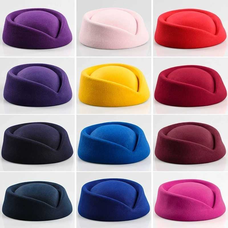 Hostesses Air Hat Stewardess Hat Beret Hat Women Formal Uniform Caps Accessory Party Hats Costume Accessories S261016HWCN