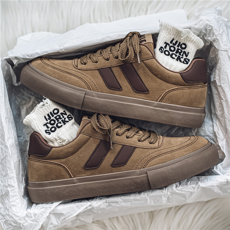 New Niche Design Shoes With Two Stripes, Trendy Student Sports Casual Sneakers, Men's - 7987