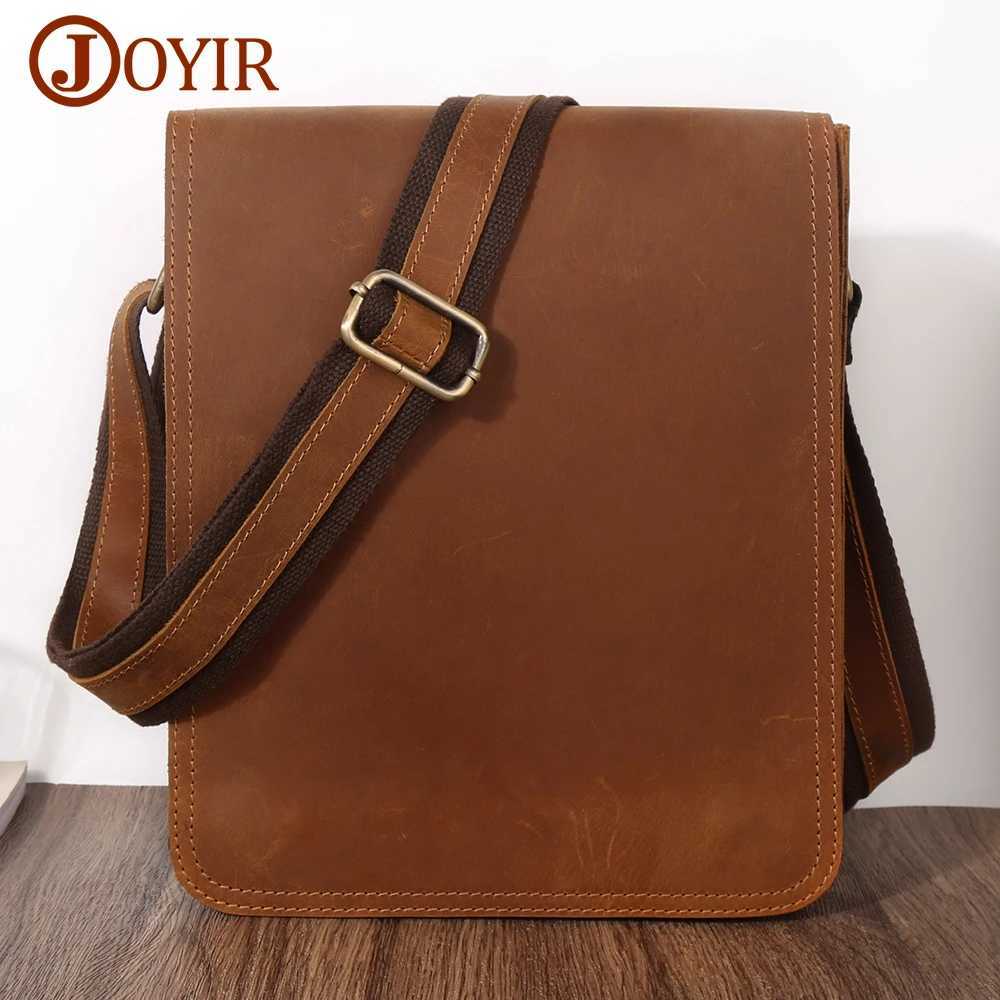 Cross Body JOYIR Genuine Leather Small Messenger Bag for Men Casual Flap Shoulder Bag Crossbody Bag for 9.7" Tablet Vintage Cowhide Handbag H26