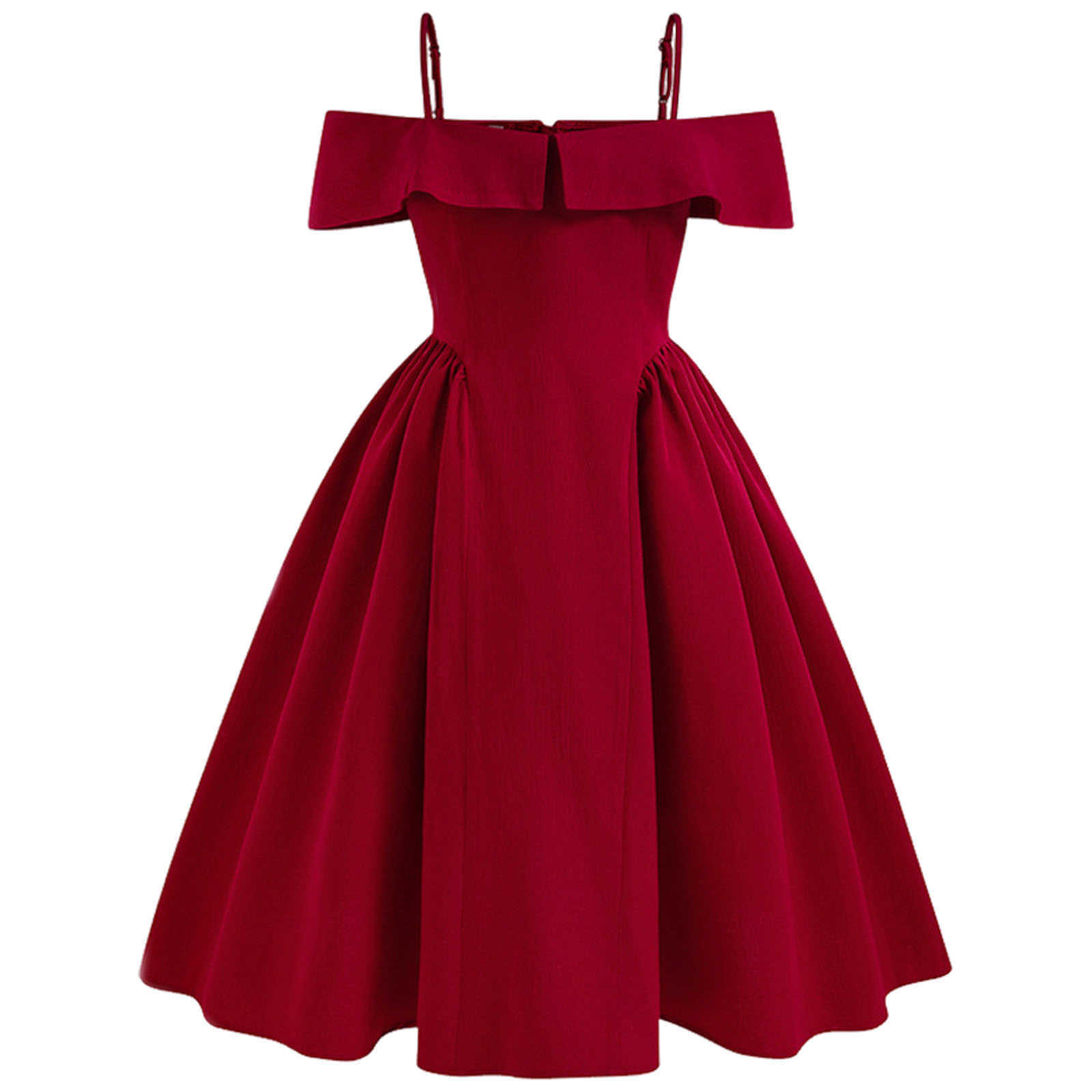 Party Evening Dress For Girls Off Shoulder Spaghetti Strap Short Sleeve Long Dress Children Wedding Prom Cocktail Red Dress S261016SHNV