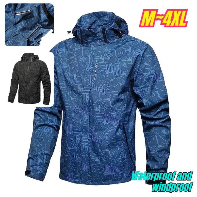 Outdoor Jackets Hoodies Men's Casual Lightweight Waterproof Windbreaker Full Zip Up Hooded Shell Outdoor Hiking Coat Autumn Hiking sT261016