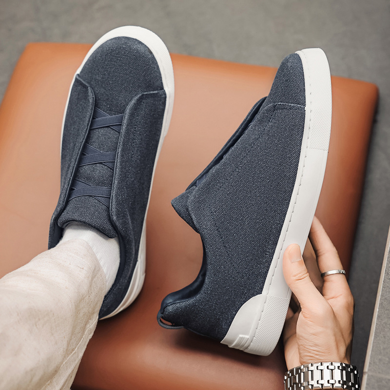 2026 New Low-Top Slip-On Canvas Shoes, Casual And Unique Footwear, Breathable Sneakers, Men's Style