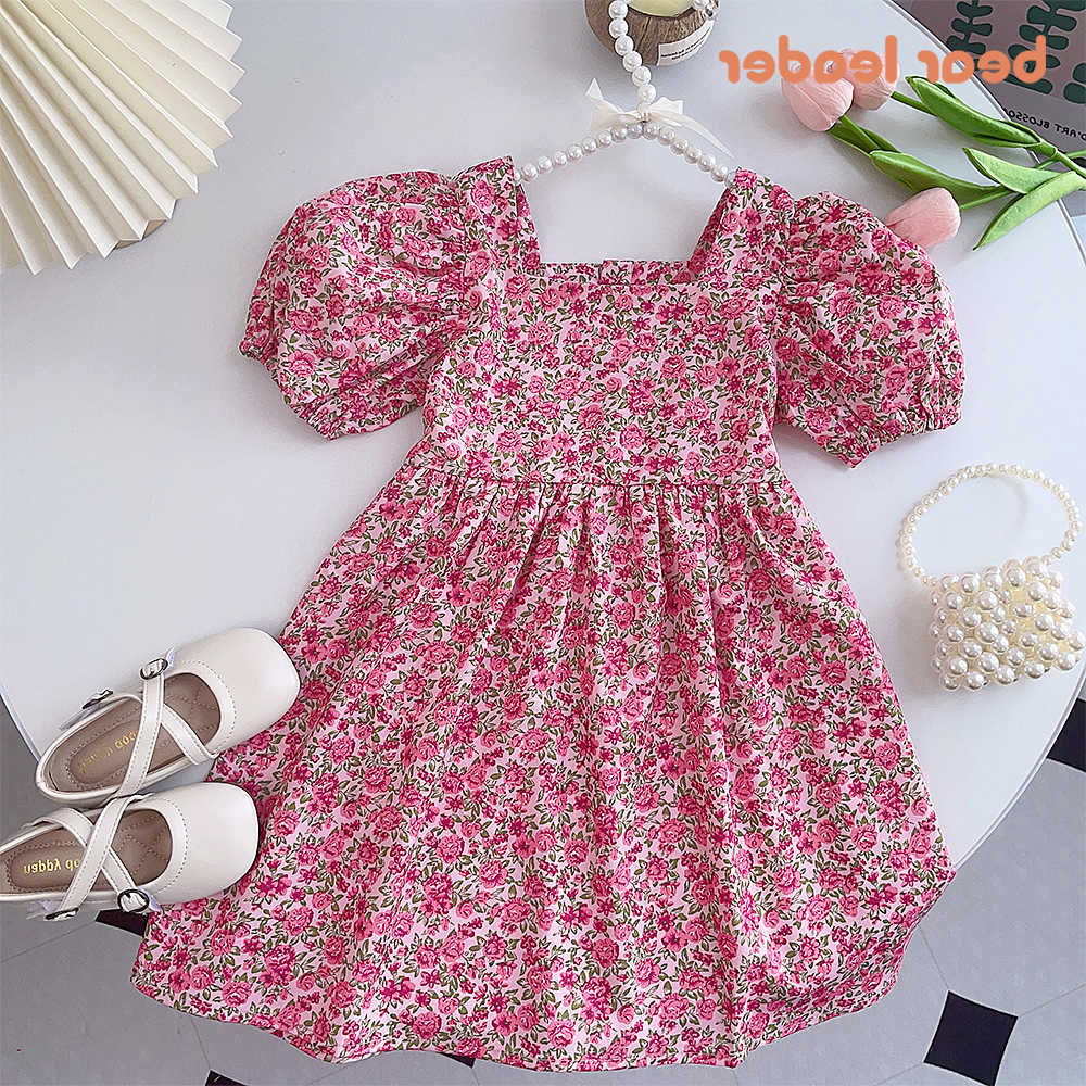 Leader Bear New Summer Dresses Girls Solid Girls Dresses Fashion Kids Dress Children's Costumes for Girls Flower Girl Dresses S261016NNEU