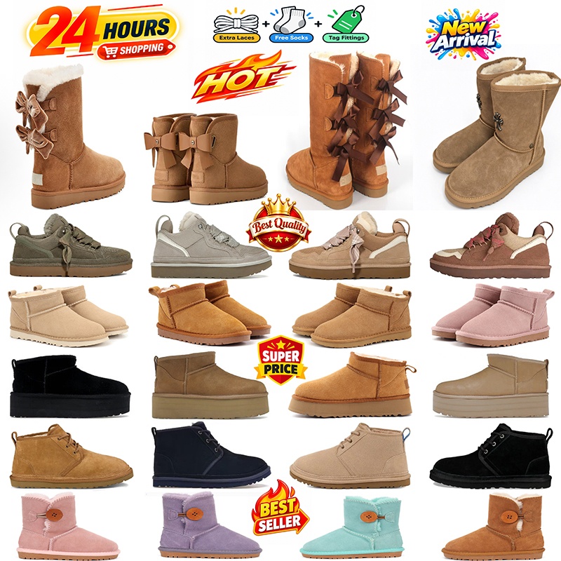 Goldenstar Evelina Clogs boots Designer neumel classic Boots Ultra Mini Bow Boot Tasman Tazz Slippers Platform Winter High Quality Women Sneakers Fu