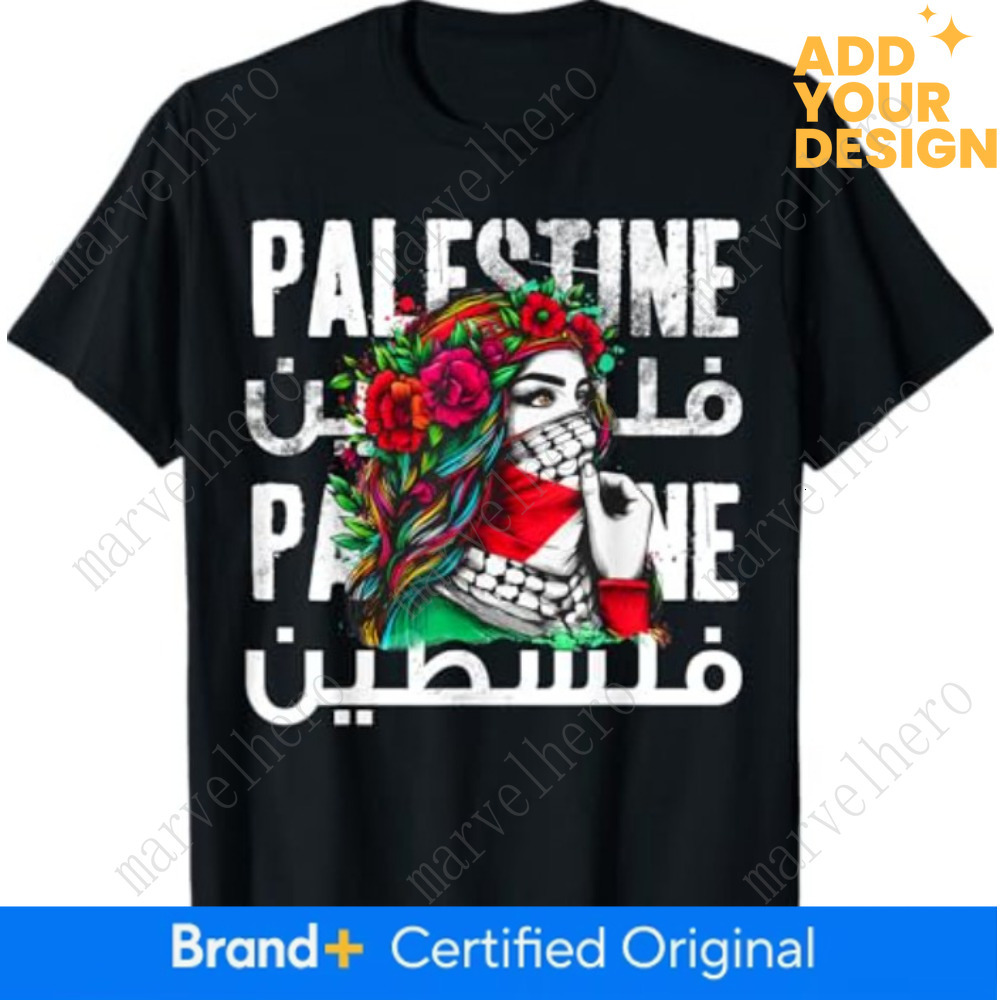 Girl With A Palestinian Bandana Palestine T Shirt Summer Fashionable And Casual Short Sleeved T Shirt