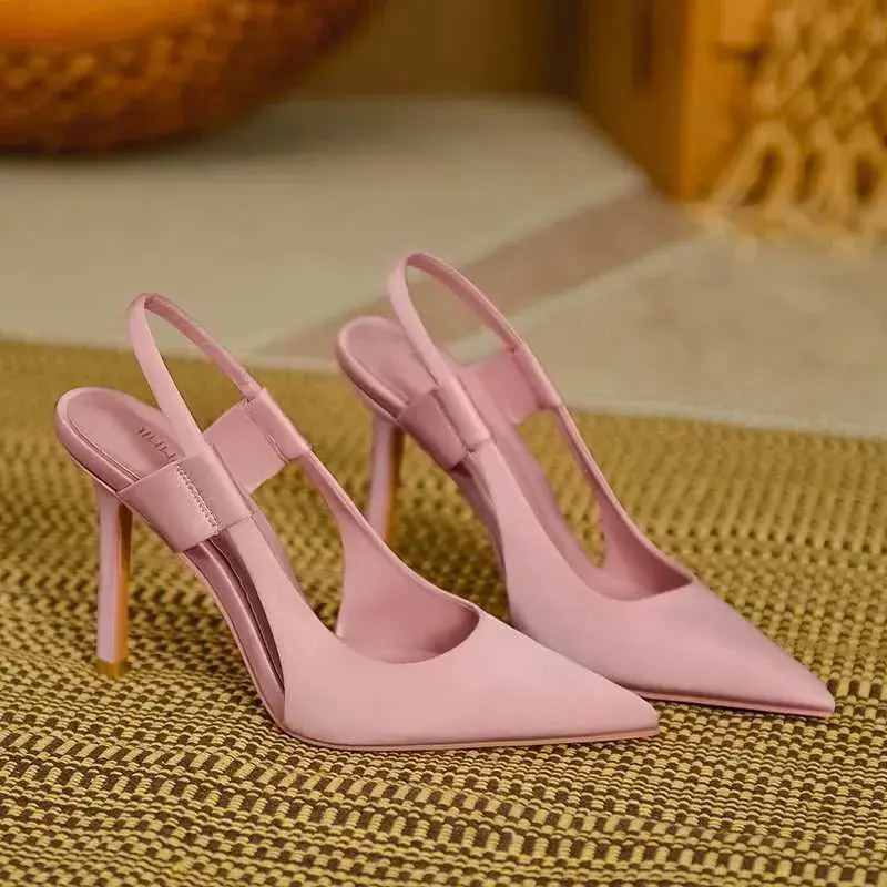 Women Formal Shoes Luxury 2026 Pink Pointed Womens Slender Heels Elegant New French Style Headed office High Quality Summer Sandalsxj Ladies Dress