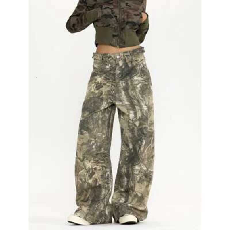 Men's Jeans Camouflage oversized jeans Man women Harajuku fashion y2k versatile casual wide-leg pants Denim Trousers Harajuku Cargo JeansT26101