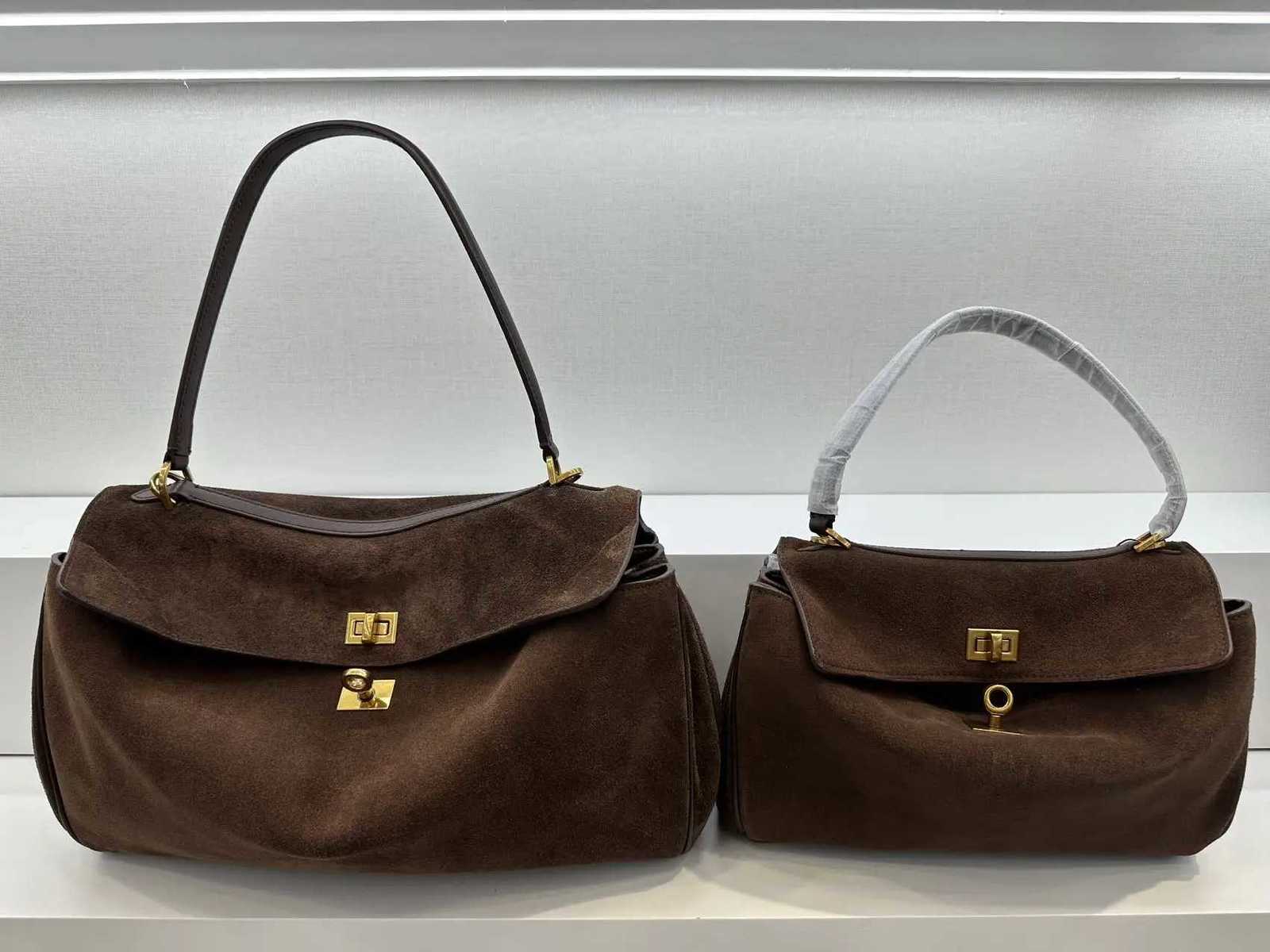 Shoulder Bags Suede Cowhide Tote Bag Lazy Style Large-Capacity Matte Cowhide Shoulder Crossbody Bag H261016