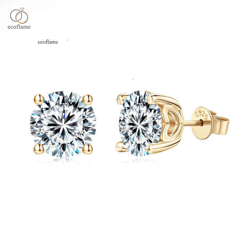 Certified 6.5mm 1 Carat Round Cut Moissanite Unique Fashion Women's Earrings