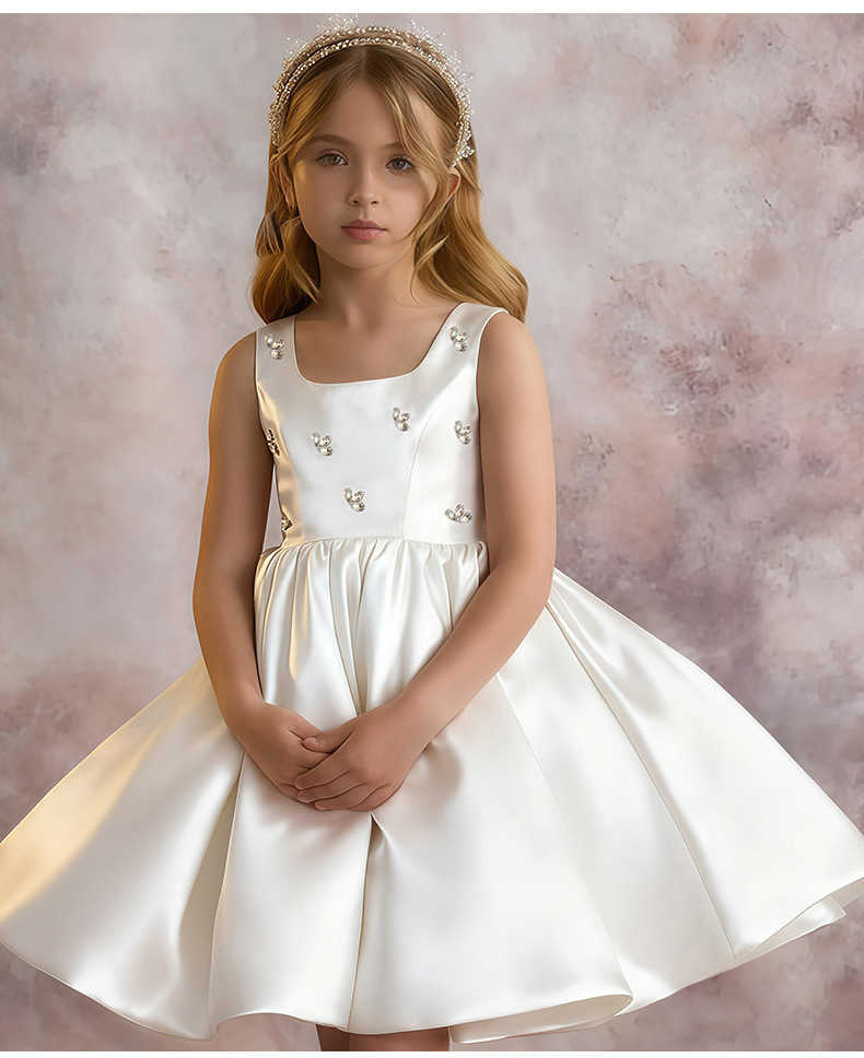 New Retail Baby Summer Girls Back Hollow Out Dress Princess Kids Sweet Fashion Party Dress 4-8T S261016TSIB