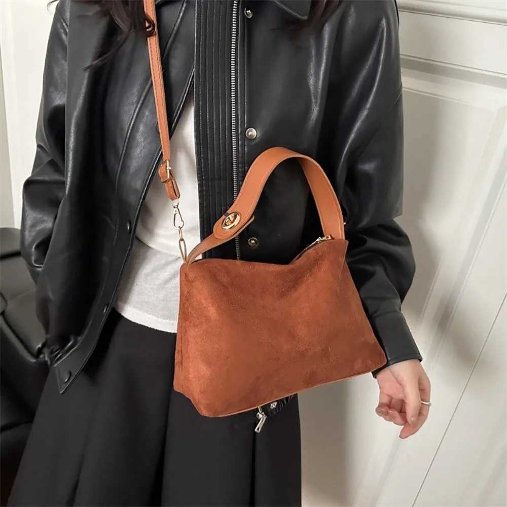 Shoulder Bags New Suede Shoulder Bag PU Leather Vintage Tote Bag Large Capacity Casual Handbag for Women X261016
