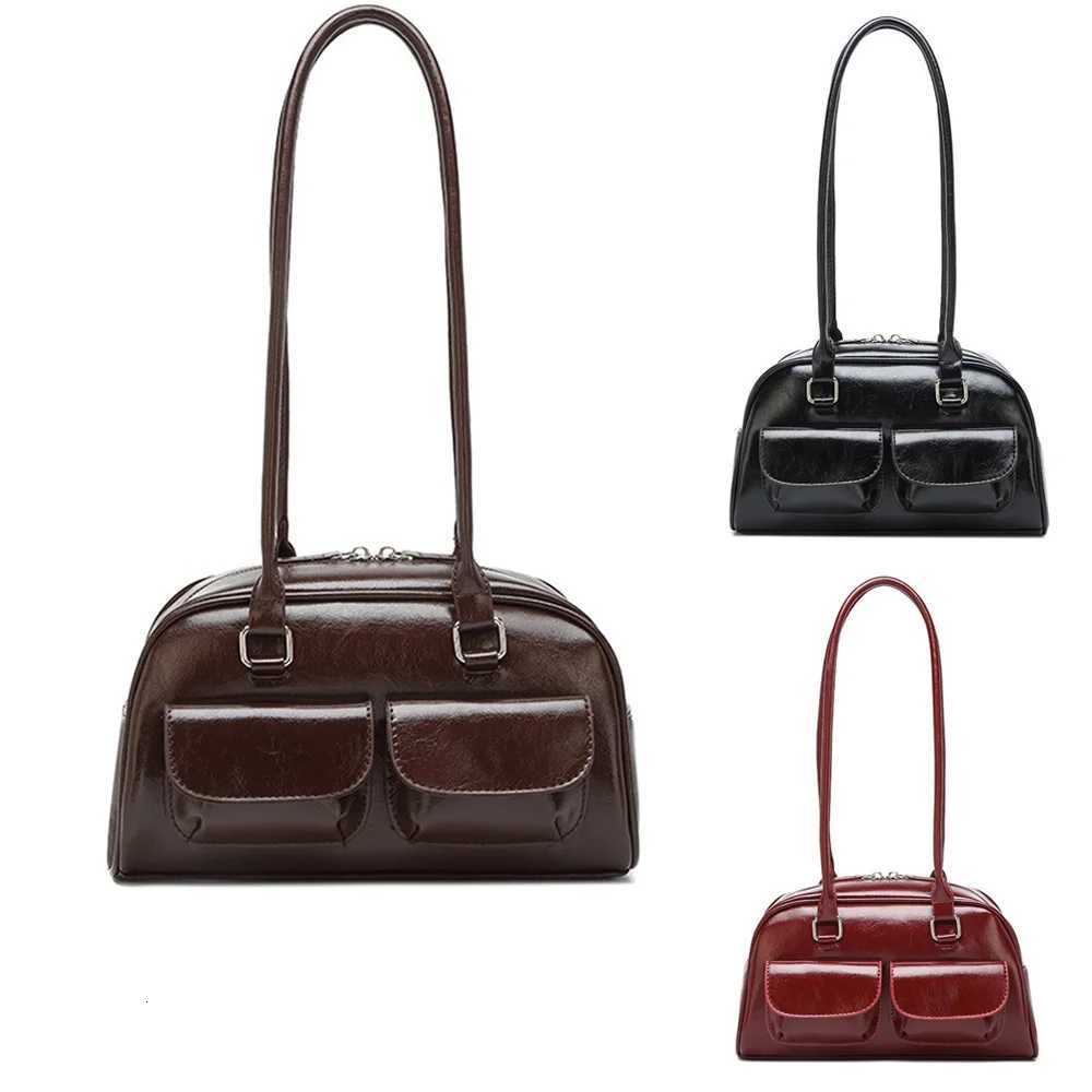 Evening Bags Women Shoulder Underarm Bag Handbag Purse Trend Niche Joker Boston Bowling Bag PU Leather Ins Lady Top Handle Bag Hobo Bag H261016
