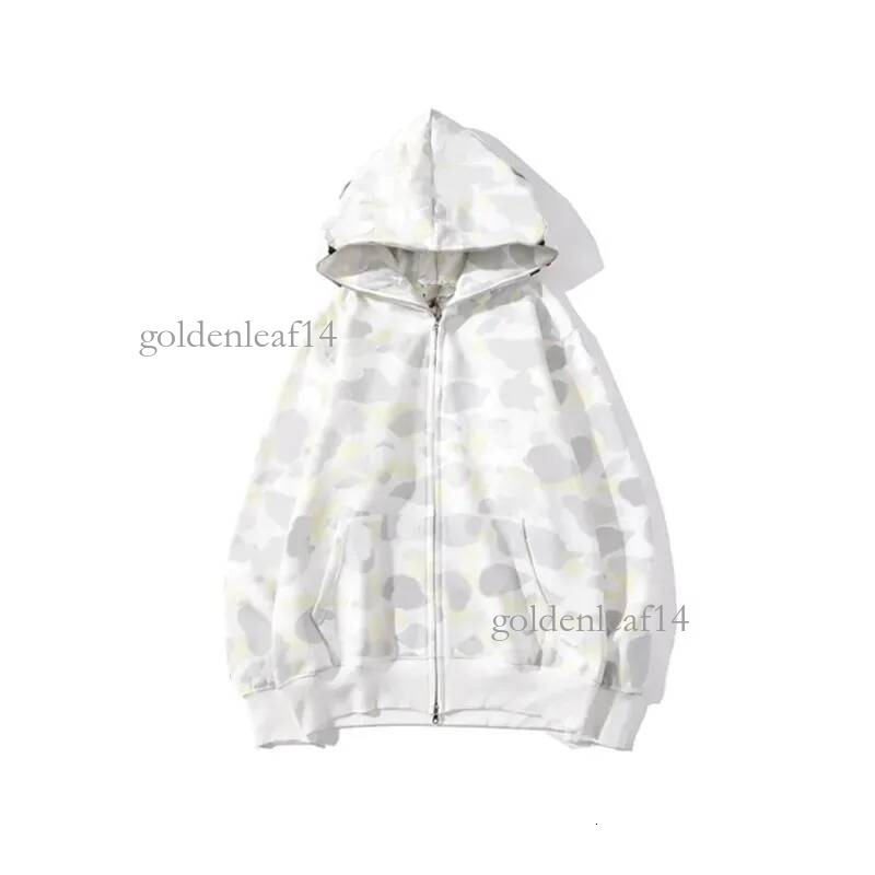 Shark jacket Fashion Casual Camouflage Printed bathing App Hoodies Jacket Men Women Spring Autumn Loose Couple Sleeve Zipper Trendy Bathing Ape Hood