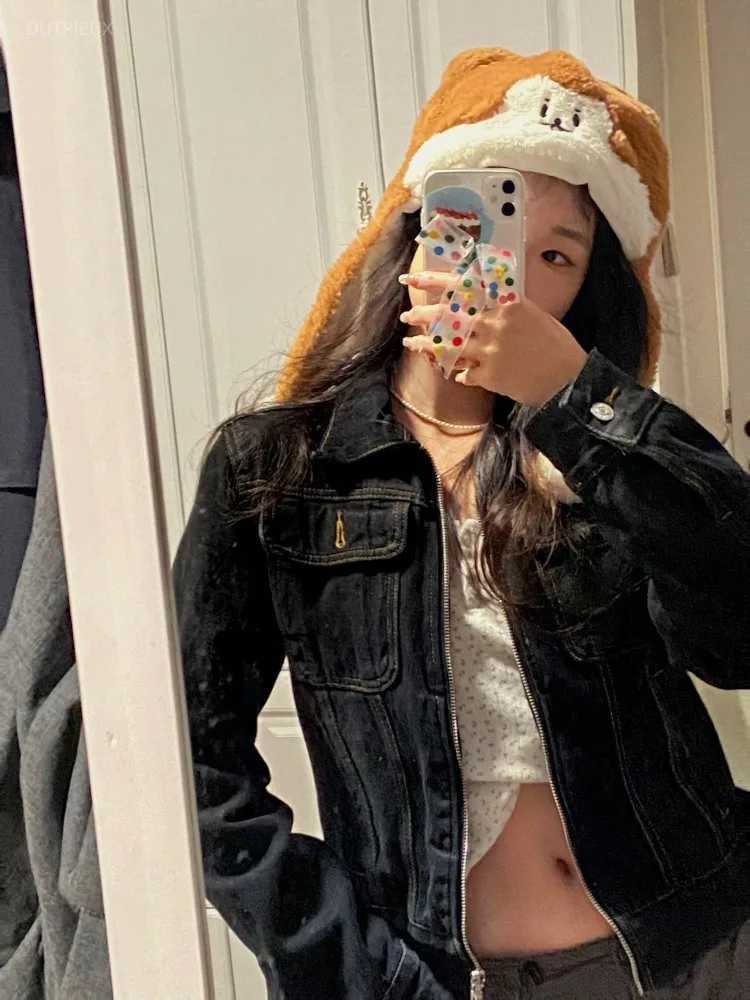 Jackets 2026 Women Clothing Men's Korean Jean Jackets Vintage Turndown Collar Streetwear Tunic Coats Crop Tops Casual Chic Zipper Y2k Jacket N2