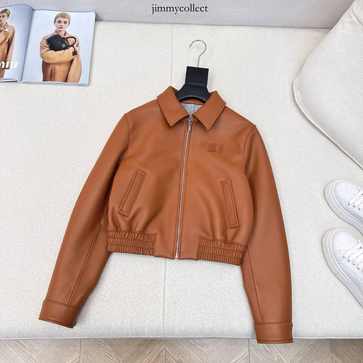 Designer MM Jackets embroidered women s trendy brand versatile American loose leather jacket sports 8f9