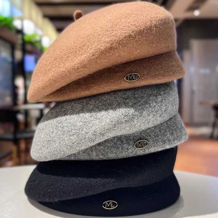 Autumn Luxury Winter Wool Beret Hat Korean Style Artist Retro English Beret Fashionable Stylish Headwear for Women S261016JMPU