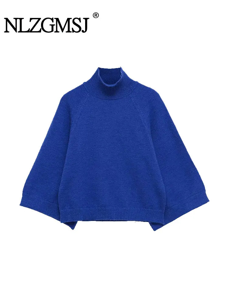 NLZGMSJ Casual Knitted Women Loose Sweater Autumn Long Sleeve Half High Collar Oversize Pullovers Female Warm Sweater Y2K 261016