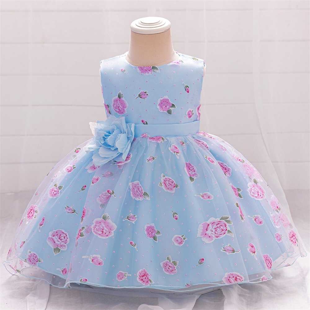 Summer Girls Wedding Birthday Party Dress Kids Floral Princess Gown Young Girl Daily Holiday Clothes Children Fashion Dresses S2610160QF8